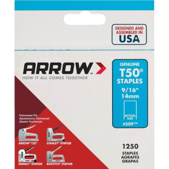 Image for Arrow T50 9/16" Staples- Heavy Duty Steel Package Of 1250 from HD Supply