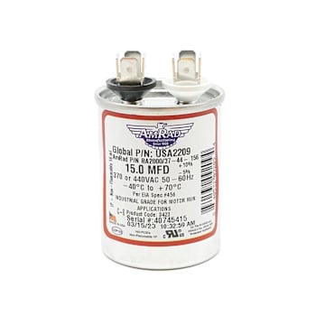 Image for Amrad Engineering USA Run Capacitors 15 MFD 370/440 Rnd from HD Supply