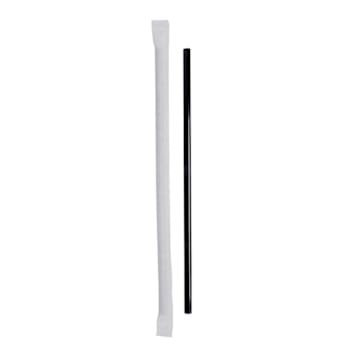 Bunzl Jumbo Straw Black 7.75" Boxed Paper Wrapped Case Of 12000