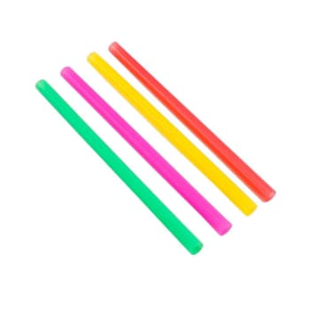 Bunzl F6nexu3 Fat Straw Neon Asst 6"Boxed Unwrapped Case Of 3000