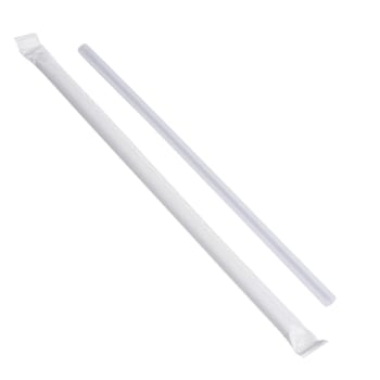 Bunzl G9clga72 Giant Straw Clear 9"Bagged Paper Wrapped Case Of 7200