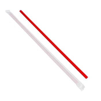 Bunzl J1025rdxa2 Jumbo Straw Red10.25" Boxed Paper Wrapped Case Of 2000