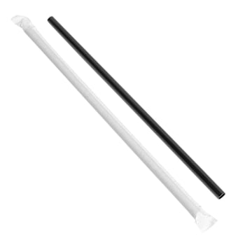 Bunzl G1025bkxa12 Giant Straw Black10.25" Paper Wrapped Case Of 1200