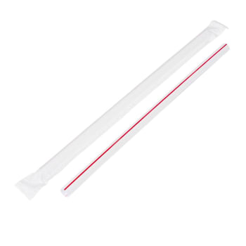 Bunzl G775rwxa72 Giant Straw Wht/Red7.75" Boxed Paper Wrapped Case Of 7200