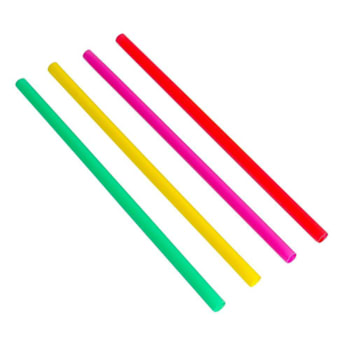 Bunzl F8nexu24 Fat Straw Neon Asst8" Boxed Unwrapped Case Of 2400