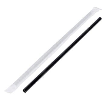 Bunzl G775bkxa72 Giant Straw Black7.75" Boxed Paper Wrapped Case Of 7200