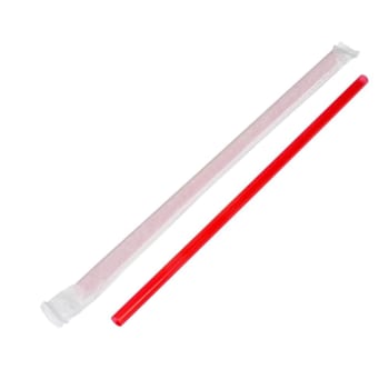 Bunzl J775rdxa12 Jumbo Straw Red7.75" Boxed Paper Wrapped Case Of 12000