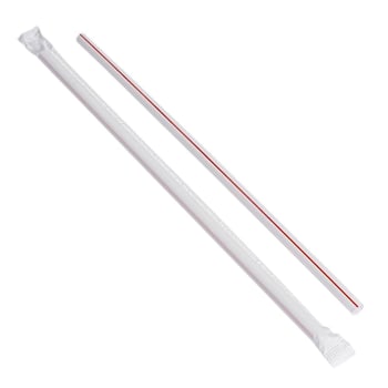 Bunzl G1025rwxa12 Giant Straw Wh/Red10.25" Boxed Paper Wrapped Case Of 1200