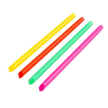 Bunzl Bdc8nexu15 Boba Straw Neon Ast8" Unwrapped Boxed Diag Cut Case Of 1050