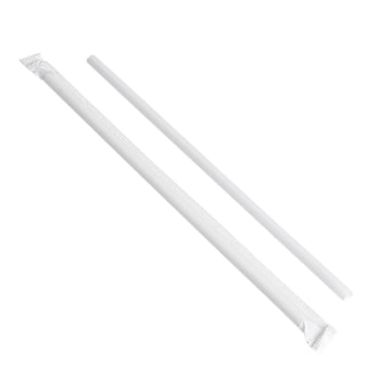 Bunzl J775whxa12 Jumbo Straw White7.75" Boxed Paper Wrapped Case Of 12000