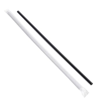 Bunzl J1025bkxa2 Jumbo Straw Black10.25" Boxed Paper Wrapped Case Of 2000