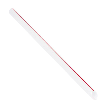 Bunzl Bdc8rwxu15 Boba Straw Wht/Red8" Unwrapped Boxed Diag Cut Case Of 1050