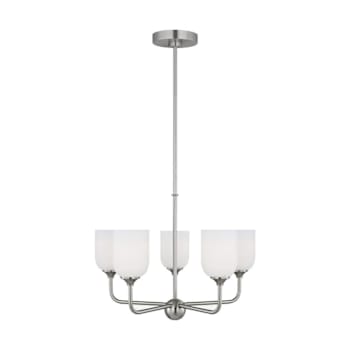 Image for Generation Lighting Emile 20" 5-Light Brushed Steel Chandelier With Bulbs from HD Supply