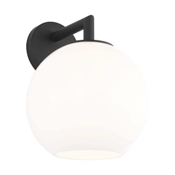 Image for Generation Lighting Toca 12" 1-Light Textured Black Wall Lantern, Milk Glass from HD Supply