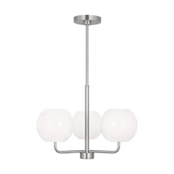 Image for Generation Lighting Rory 21" 3-Light Brushed Steel Chandelier, Opal Glass from HD Supply
