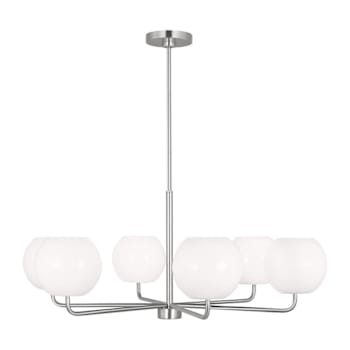 Generation Lighting Rory 35" 6-Light Brushed Steel Chandelier With Bulbs
