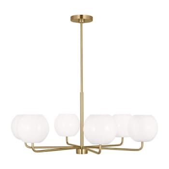 Image for Generation Lighting Rory 35" 6-Light Satin Brass Chandelier With Bulbs from HD Supply