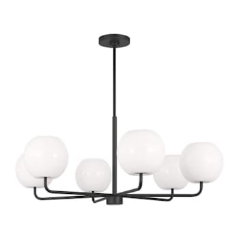 Image for Generation Lighting Rory 35" 6-Light Midnight Black Chandelier, Opal Glass from HD Supply