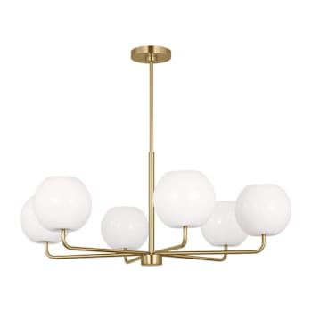 Image for Generation Lighting Rory 35" 6-Light Satin Bronze Chandelier, Opal Glass from HD Supply