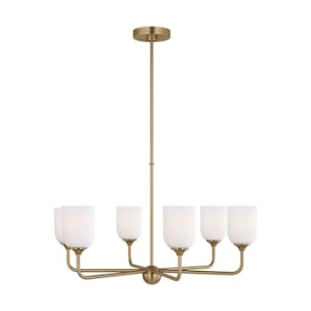 Image for Generation Lighting Emile 30 In. 6-Light Satin Brass Chandelier, Etched Glass from HD Supply