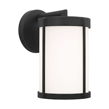 Image for Generation Lighting Luning 10" 1-Light Textured Black Wall Lantern, Opal Etched from HD Supply