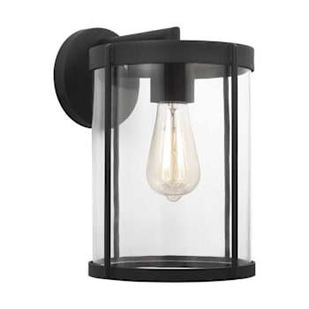 Image for Generation Lighting Luning 12" 1-Light Textured Black Wall Lantern, Clear Glass from HD Supply