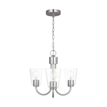 Image for Generation Lighting Miles 3-Light Brushed Nickel Chandelier, Clear Glass from HD Supply
