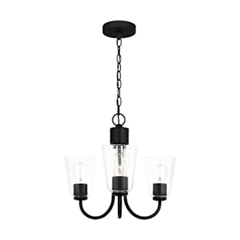 Image for Generation Lighting Miles 3-Light Midnight Black Chandelier, Clear Glass from HD Supply