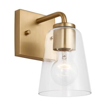 Image for Generation Lighting Miles 8" 1-Light Satin Brass Wall Sconce, Clear Glass from HD Supply