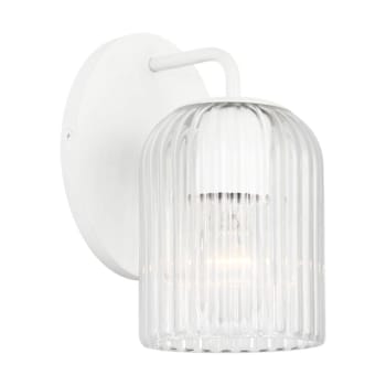 Image for Generation Lighting Eisele 8" 1-Light Matte White Wall Sconce Clear Ribbed Glass from HD Supply