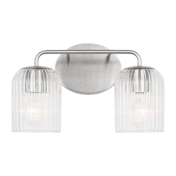 Image for Generation Lighting Eisele 14" 2-Light Brushed Nickel Vanity Light, Clear Ribbed from HD Supply