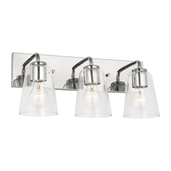 Image for Generation Lighting Miles 18" 3-Light Chrome Vanity Light, Clear Glass from HD Supply
