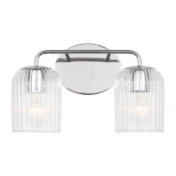 Image for Generation Lighting Eisele 14" 2-Light Chrome Vanity Light, Clear Ribbed Glass from HD Supply