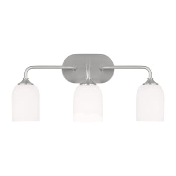 Image for Generation Lighting Emile 22" 3-Light Brushed Steel Vanity Light With Bulbs from HD Supply