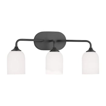 Image for Generation Lighting Emile 22" 3-Light Midnight Black Vanity Light, Etched Glass from HD Supply