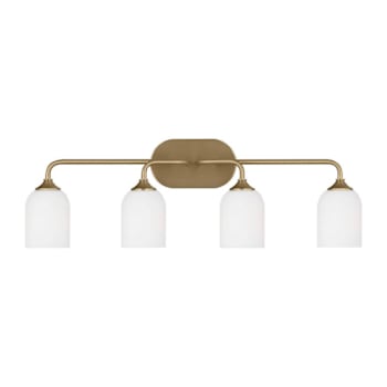 Image for Generation Lighting Emile 31" 4-Light Satin Brass Vanity Light, Etched Glass from HD Supply