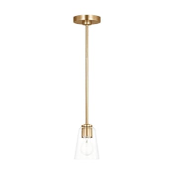 Image for Generation Lighting Miles 1-Light Satin Brass Mini Pendant Light, Clear Glass from HD Supply