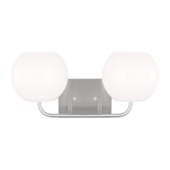 Image for Generation Lighting Rory 2-Light Brushed Steel Vanity Light, Opal Glass from HD Supply