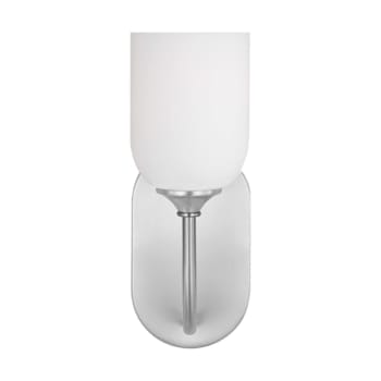 Image for Generation Lighting Emile 12" 1-Light Brushed Steel Wall Sconce Etched Glass from HD Supply