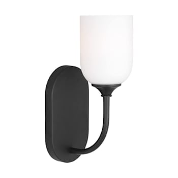 Image for Generation Lighting Emile 12" 1-Light Midnight Black Wall Sconce, Etch Glass from HD Supply