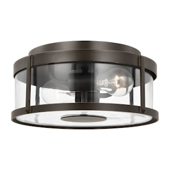 Image for Generation Lighting Luning 5.75" 2-Light Antique Bronze Wall Lantern Clear Glass from HD Supply