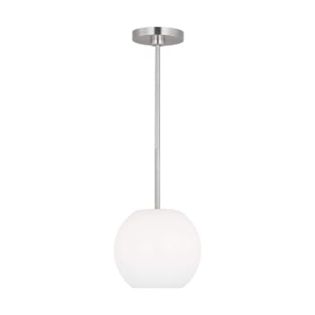 Image for Generation Lighting Rory 1-Light Brushed Steel Pendant With LED Bulb, White from HD Supply