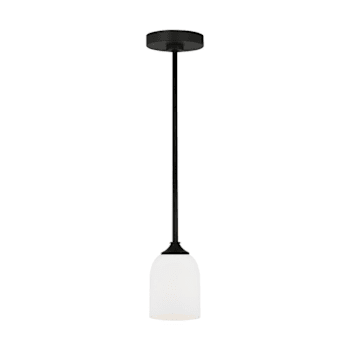 Image for Generation Lighting Emile 1-Light Midnight Black Mini Pendant, Etched Glass from HD Supply