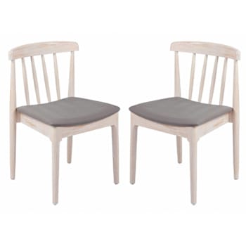 Flash Furniture Chester Wood White Dining Chairs Curved Backrests/Vinyl Seats