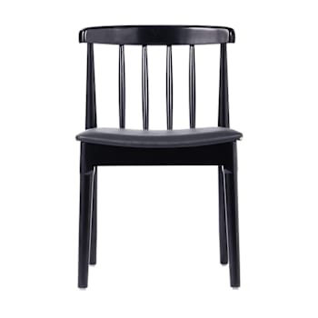Flash Furniture Chester Wood Black Dining Chairs Spindle Backrests/Vinyl Seats