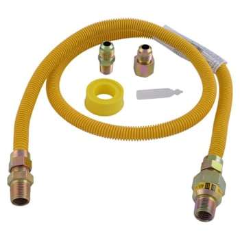Eastman Yellow Coated 4 Gas Supply Line Dryer Connector Kit