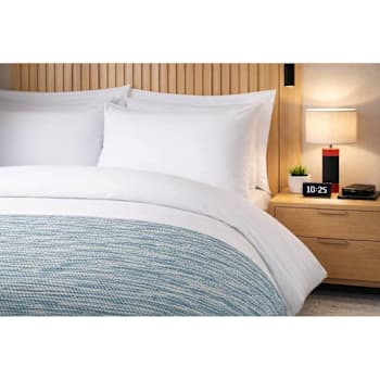 Image for Integra Fabrics Wingate Winna Aqua King Decorative Top Sheet Case Of 12 from HD Supply