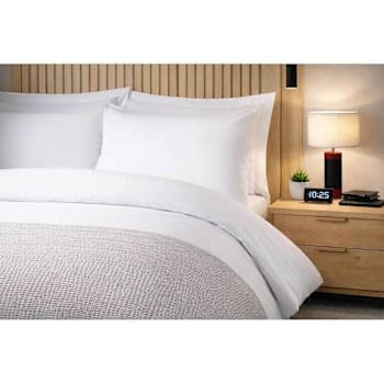 Image for Integra Fabrics Hawthorn Huntington Dove Queen Decorative Top Sheet Case Of 12 from HD Supply