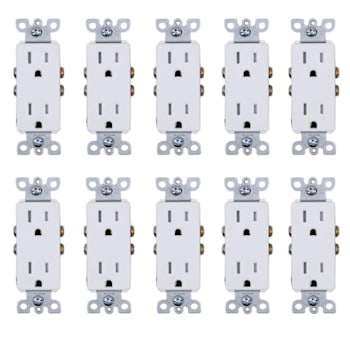 Image for E Energetic Lighting 15a Decorator Outlet, Tamper Resistant White Package Of 10 from HD Supply