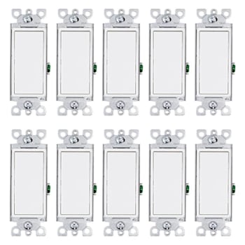 Image for Energetic Lighting 15 Amp Single Pole Rocker Light Switch, White, Package Of 10 from HD Supply